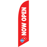 One-Sided Feather Angled "Now Open" Flag