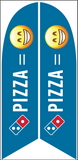Two-Sided Feather Angled Pizza Emoji Flag