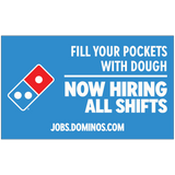 "Now Hiring All Shifts" Banner