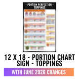 12 X 18 - Portion Chart Sign - Ingredients