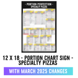 12 X 18 - Portion Chart Sign - Specialty Pizzas