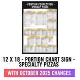12 X 18 - Portion Chart Sign - Specialty Pizzas