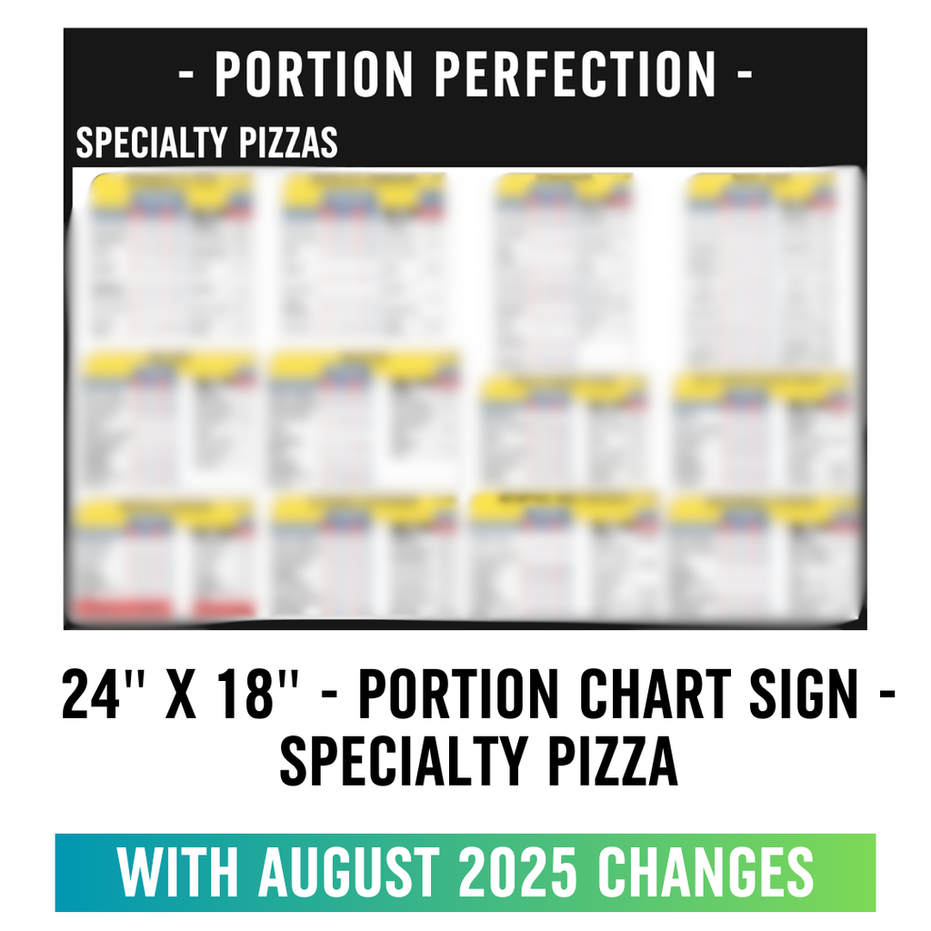 24" x 18" - SPECIALTY PIZZA - Portion Chart Sign