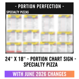 24" x 18" - SPECIALTY PIZZA - Portion Chart Sign