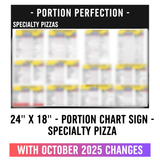 24" x 18" - SPECIALTY PIZZA - Portion Chart Sign