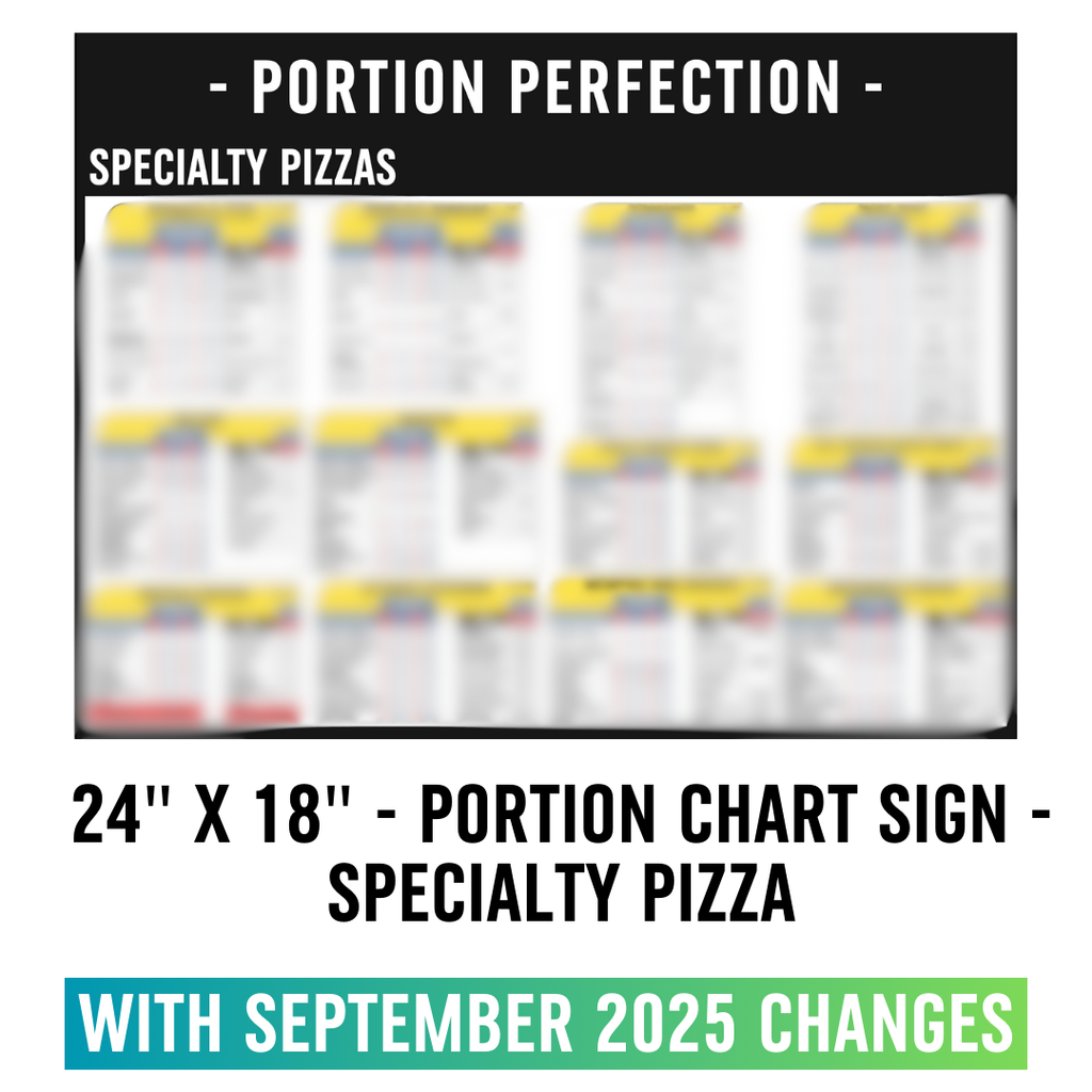 24" x 18" - SPECIALTY PIZZA - Portion Chart Sign