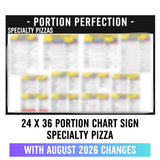 24" x 36" - SPECIALTY PIZZA - Portion Chart Sign