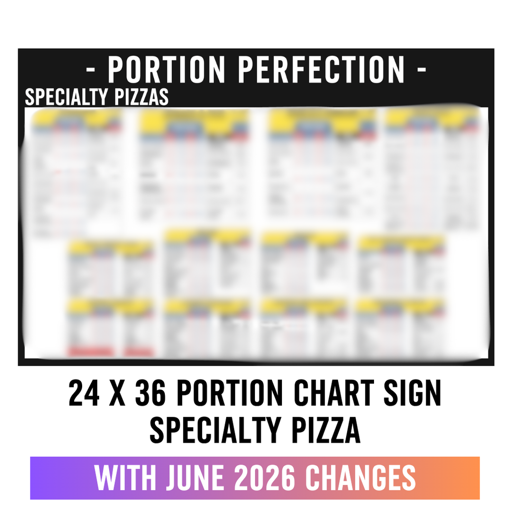 24" x 36" - SPECIALTY PIZZA - Portion Chart Sign