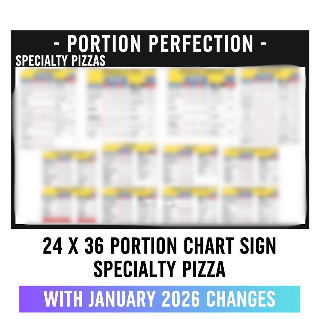 24" x 36" - SPECIALTY PIZZA - Portion Chart Sign
