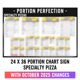 24" x 36" - SPECIALTY PIZZA - Portion Chart Sign