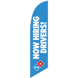 One-Sided Feather Angled "Now Hiring Drivers" Flag
