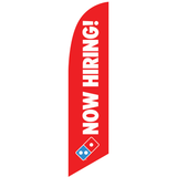 One-Sided Feather Angled "Now Hiring" Flag