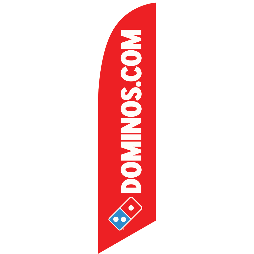 One-Sided Feather Angled "Dominos.com" Flag