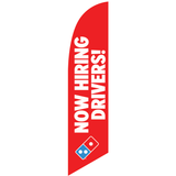 One-Sided Feather Angled "Now Hiring Drivers" Flag