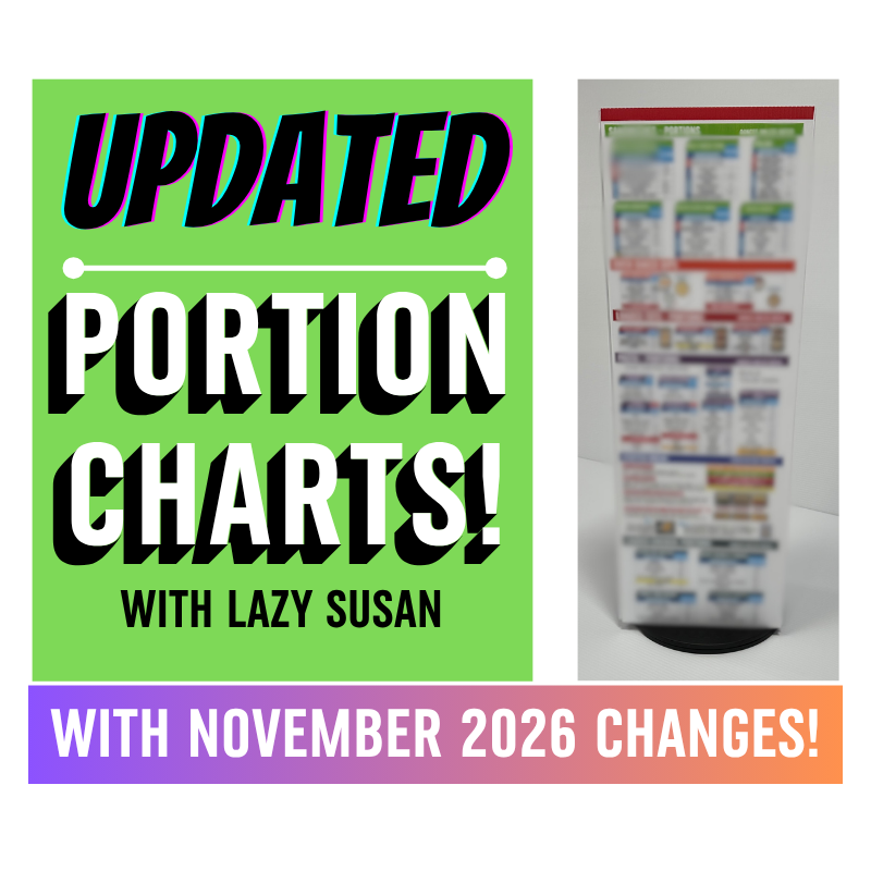3-SIDED PORTION CHART - With Lazy Susan - 9" X 27"