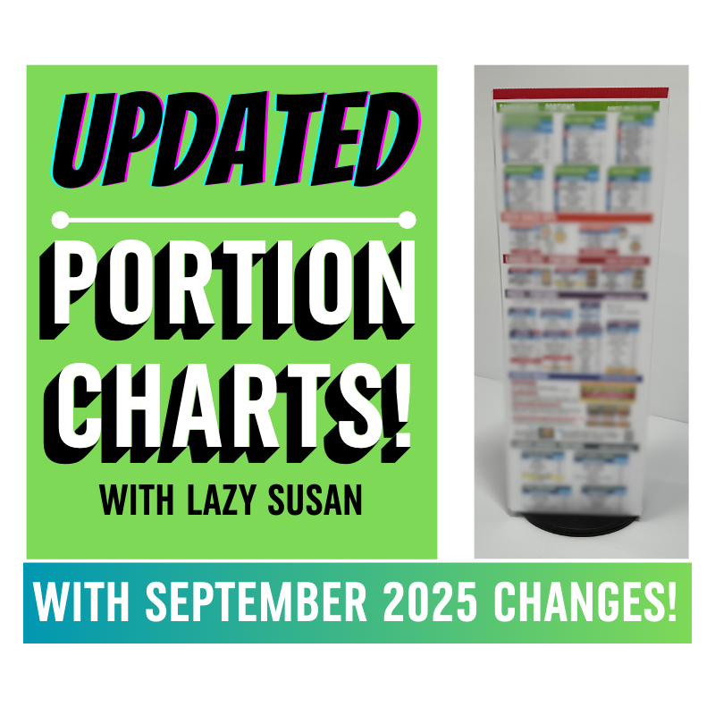 3-SIDED PORTION CHART - With Lazy Susan - 9" X 27"