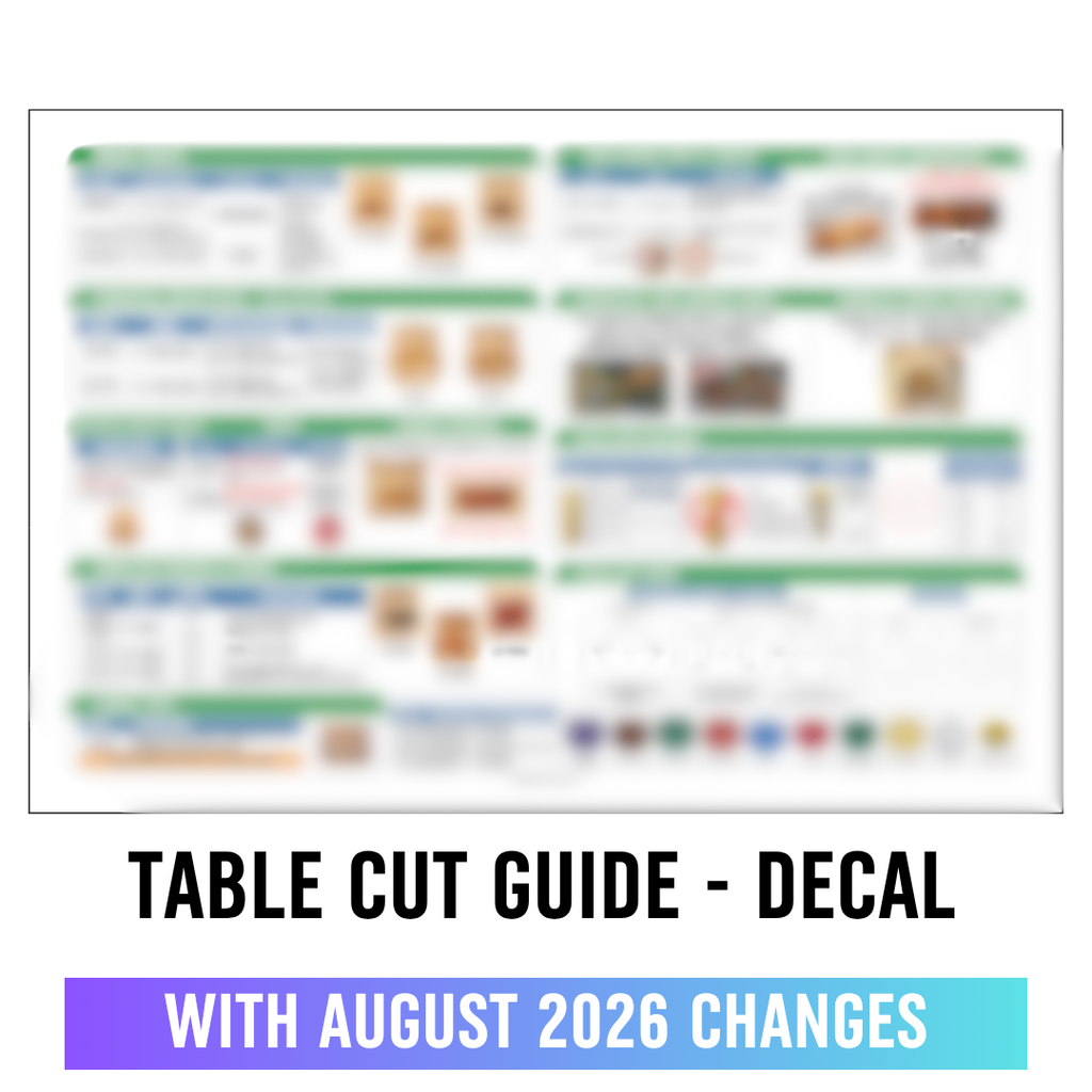 Table Cut Guide - Decal