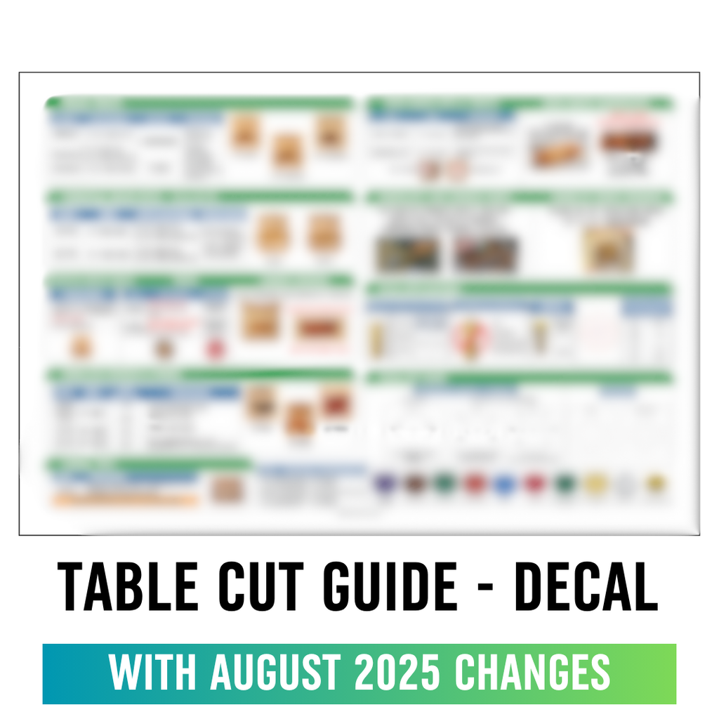 Table Cut Guide - Decal