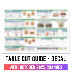 Table Cut Guide - Decal
