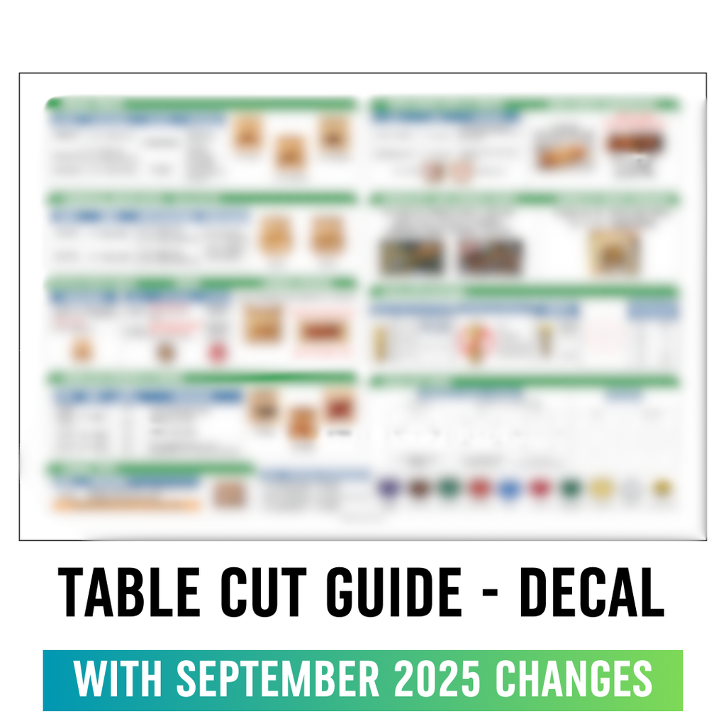 Table Cut Guide - Decal