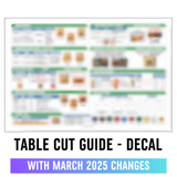 Table Cut Guide - Decal