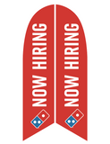 Two-Sided Feather Angled "Now Hiring" Flag