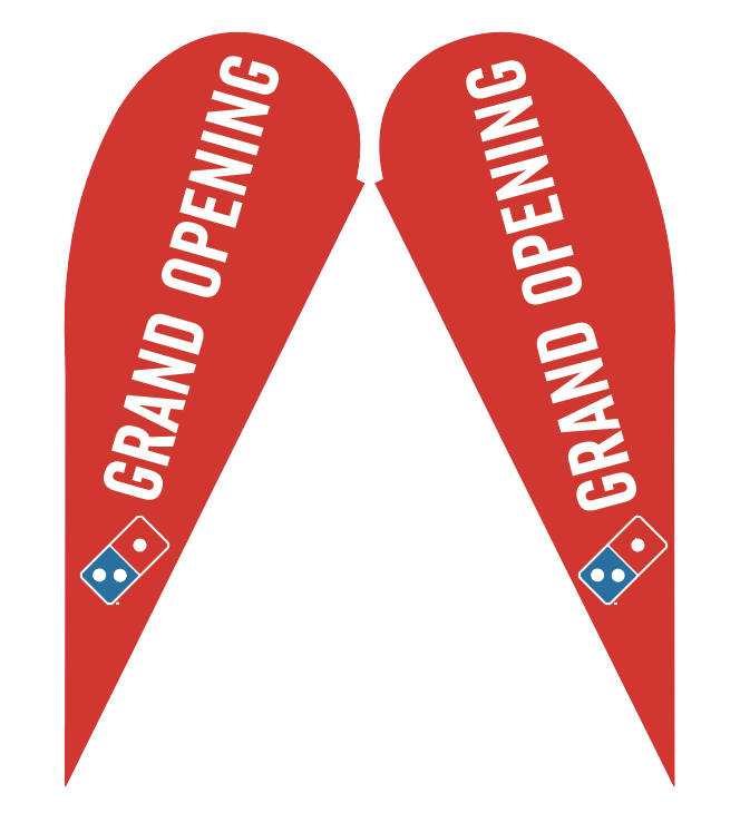 Two-Sided Teardrop "Grand Opening" Flag