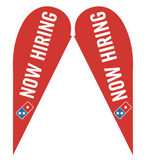 Two-Sided Teardrop "Now Hiring" Flag