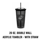 20 Oz. Double Wall Tumbler With Straw