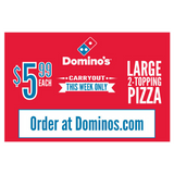 "$5.99 Large 2-Topping Pizza" Banner