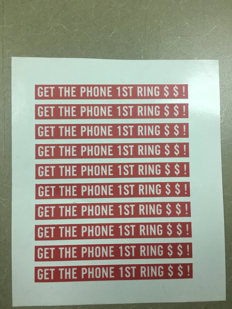 "Get The Phone On The First Ring!" Decals