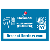 "$7.99 Large 3-Topping Pizza" Banner