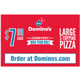 "$7.99 Large 3-Topping Pizza" Banner