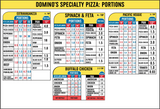 Portion Chart Pieces - Specialty Pizzas