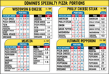 Portion Chart Pieces - Specialty Pizzas