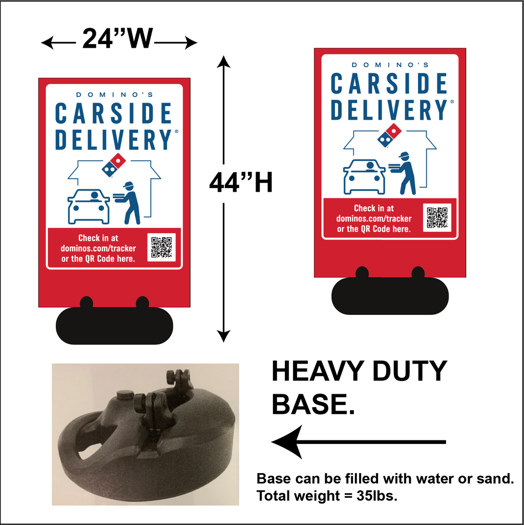 "CARSIDE DELIVERY" - WITH QR CODE - SIDEWALK SIGN