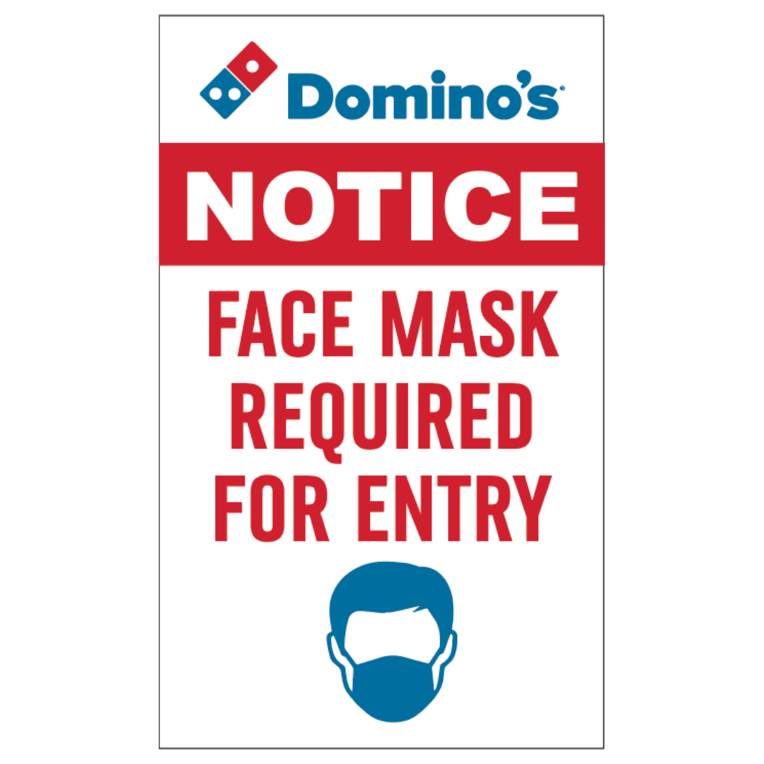 SINGLE-SIDED "Face Mask Required" Graphic