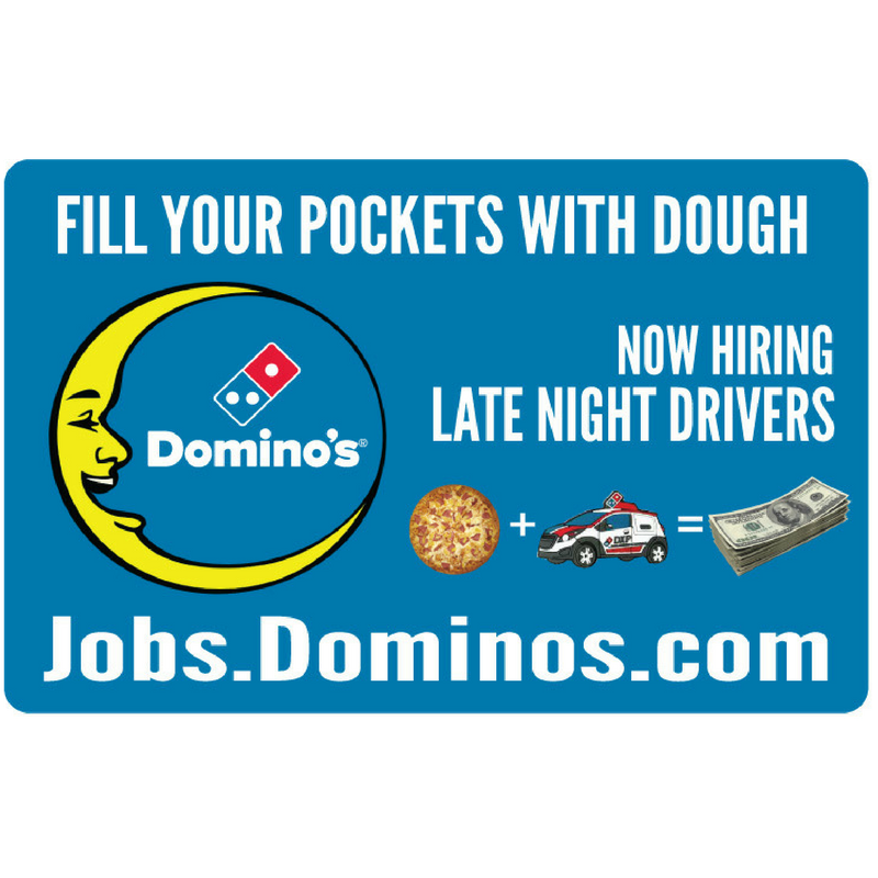 12x18 "Now Hiring Late Night Drivers" Counter Mat 4-Pack