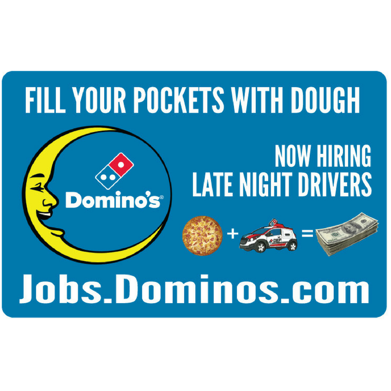 11x17 "Now Hiring Late Night Drivers" Counter Mat 4-Pack
