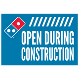 "Open During Construction" Stacks Window Cling