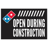 "Open During Construction" Stacks Window Cling