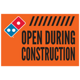 "Open During Construction" Stacks Window Cling