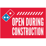 "Open During Construction" Stacks Window Cling