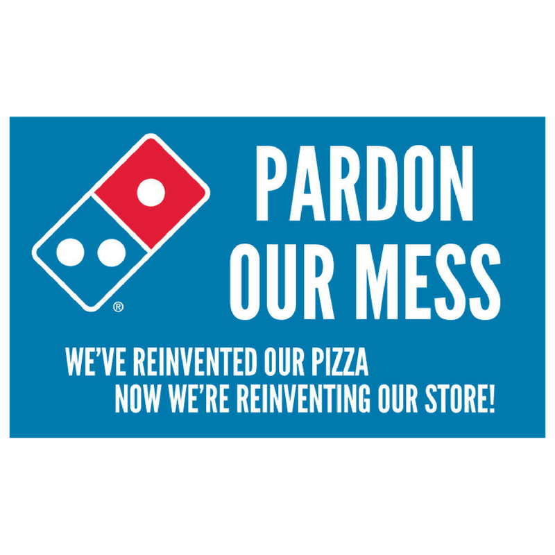 "Pardon Our Mess" Banner