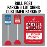 Carside Delivery - Roll Post Signs - Customer Parking - 12" x 18"