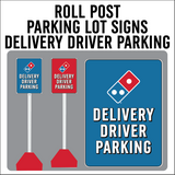 REFLECTIVE - Carside Delivery - Roll Post Signs - Delivery Driver Parking - 12" x 18"