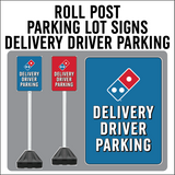 Carside Delivery - Roll Post Signs - Delivery Driver Parking - 12" x 18"