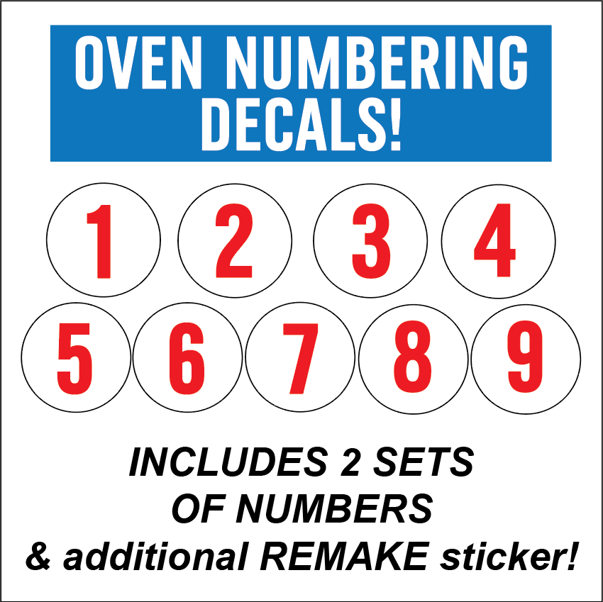 SNAKE EZ OVEN NUMBER DECALS